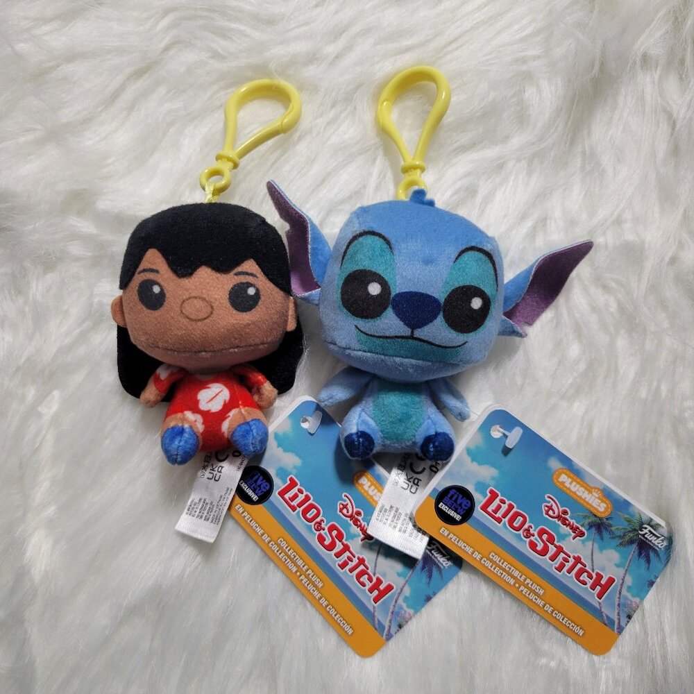 Disney Lilo & Stitch Funko Plush Backpack Clip Set